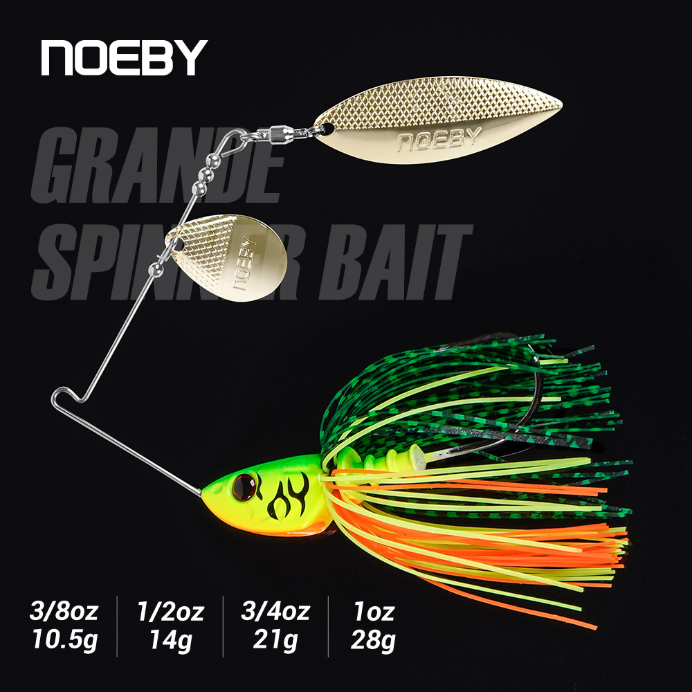 Fishing Lure Swimbait - Noby-スピナーベイト10.5g,14g,21g,28g,ダブルウィローブレード,ステンガーフックスプーンワイヤー,シーバス,パイクフィッシング用