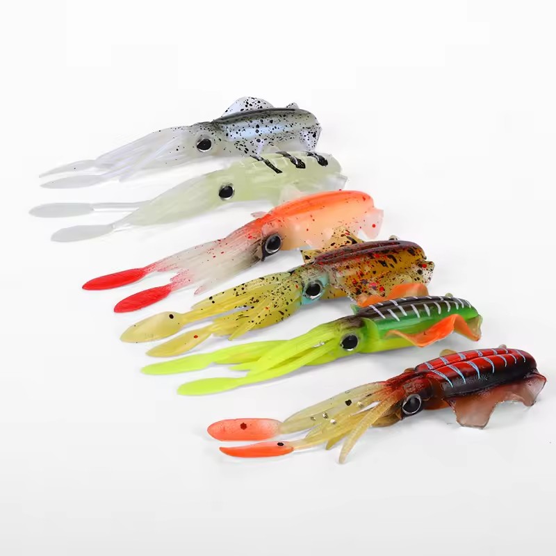 Fishing Lure Soft Plastic - WEIHE（5個入り）7cm/2g 10.5cm/7g ソフトフィッシングルアー イカ釣り餌 リアルなタコ型TPEスイムベイト 海水用