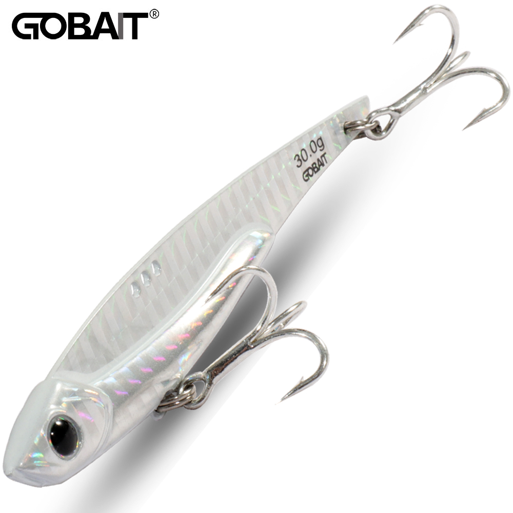Fishing Lure Blade Bait - ゴベイトフィッシングルアー,金属ジグ,シンキングブレード,トリプルフック,スピナースプーン,鋳鉄,炭素鋼材料,ハードベイト,20g, 25g, 30g