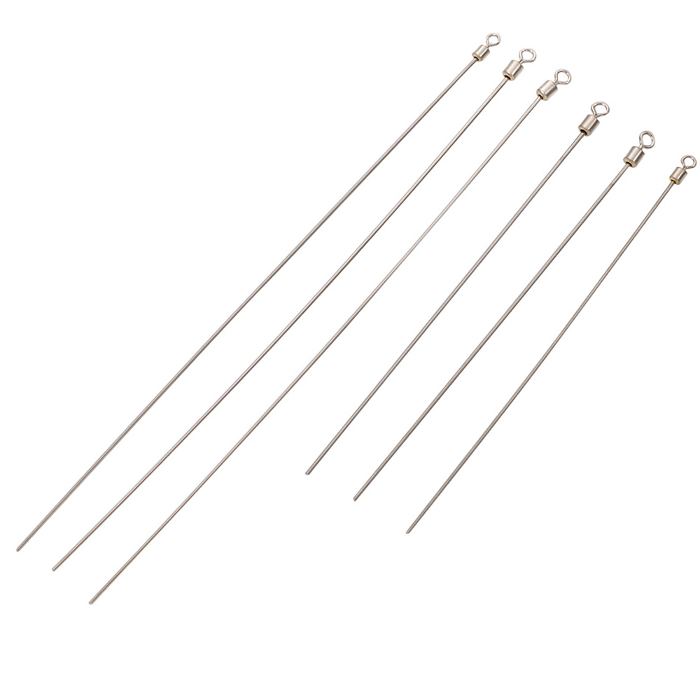 Fishing Lure Making Kit - 50個硬鋼線ロングポールスイベルステンレス鋼バレルローリングコネクタ漁村アクセサリータックル