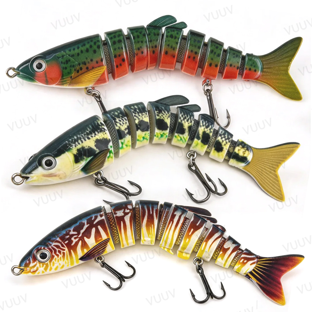 Fishing Lure Popper - 100個入りバス釣り用ルアー、トップウォーターフィッシングルアー、15.5g、多関節スイムベイト、リアルなスロージンキング、淡水用
