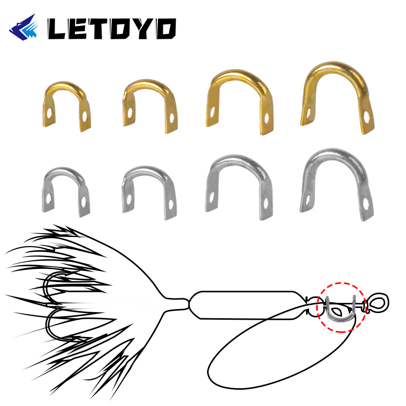 Fishing Lure Spinnerbait - スプーン、釣りルアー、スピナーメタルスピナー、ステンレス鋼パイナーベイト用のletoyo-u字型フォールドクリーバー、100個