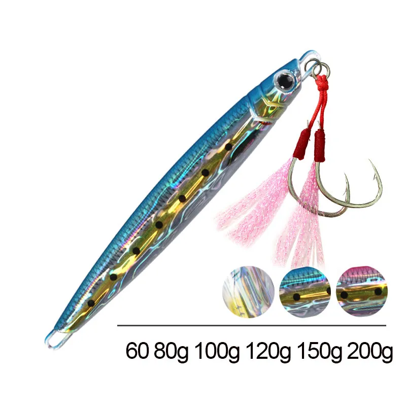 Fishing Lure Buzzbait - 60g-200g 3Dプリントメジャークラフト人工垂直スプーンベイトコイ回転海釣りアイテム金属高速沈没ジグパラ