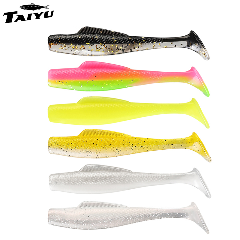 Fishing Lure Topwater - TAIYUフローティングウォーターTテールヘッドレスフィッシュルアーセットTPR高弾性ブラックピットバスマンダリンフィッシュバイオミメティックソフトベイト