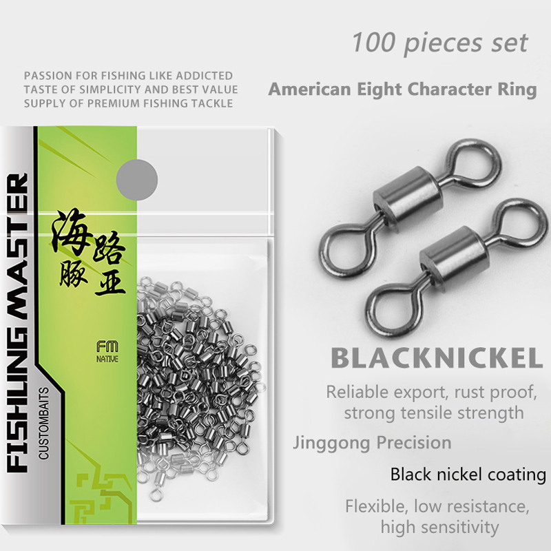 Fishing Lure Kit - ★ ▲ 100個入り 釣り用スイベル ステンレス製 ローリングスイベル
