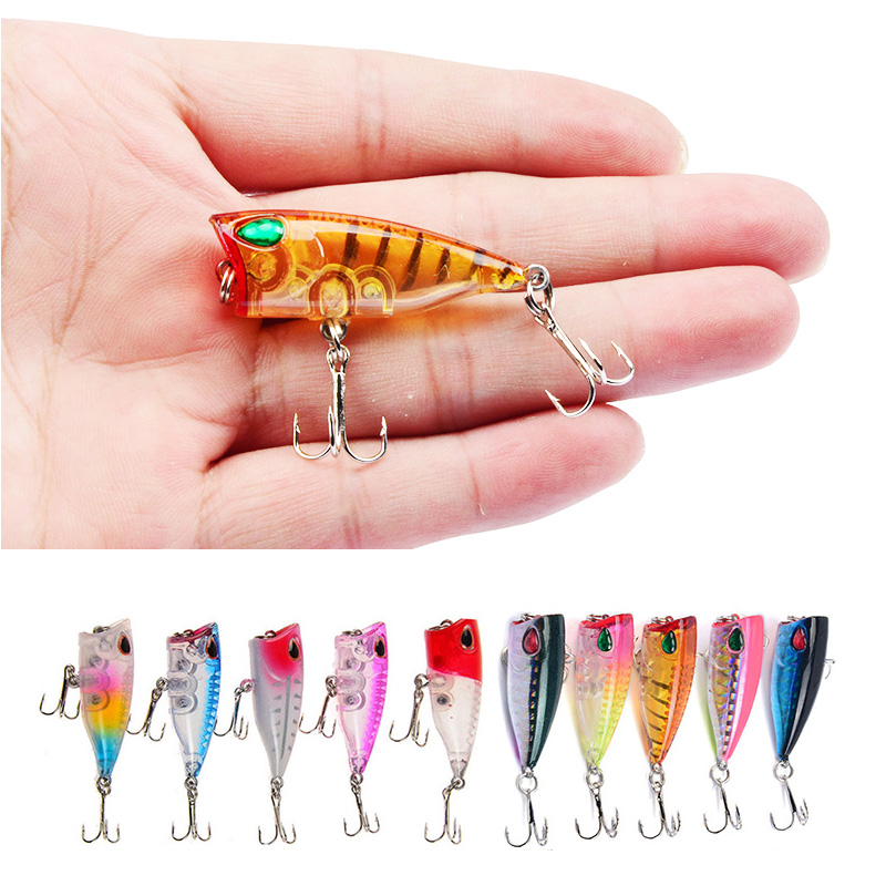 Fishing Lure Popper - YUCONG 1PC ミニポッパー釣りルアー 4 センチメートル-3.5 グラムフローティングポパー餌トップウォーター餌クランクベイトワブラー人工スイムベイトミノー