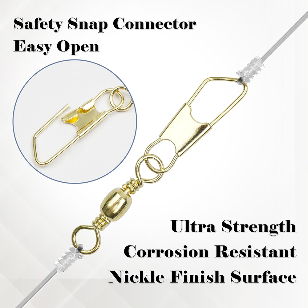 安全銅コネクタ付きゴールドスイベルフィッシングバレル,スナッ - Fishing Lure Accessories のレビューと価格