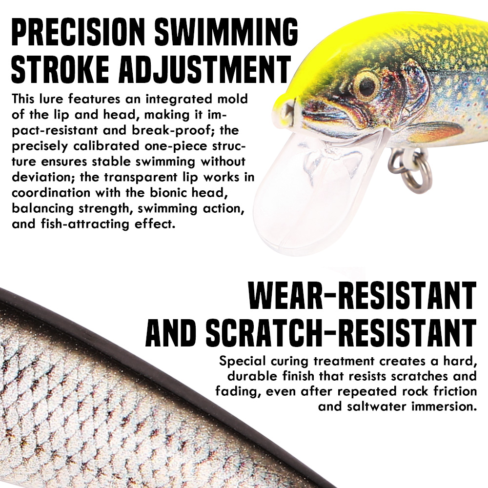 B&U フィッシング ルアー シンキング ミノー、3D リア - Fishing Lure Spinnerbait のレビューと価格