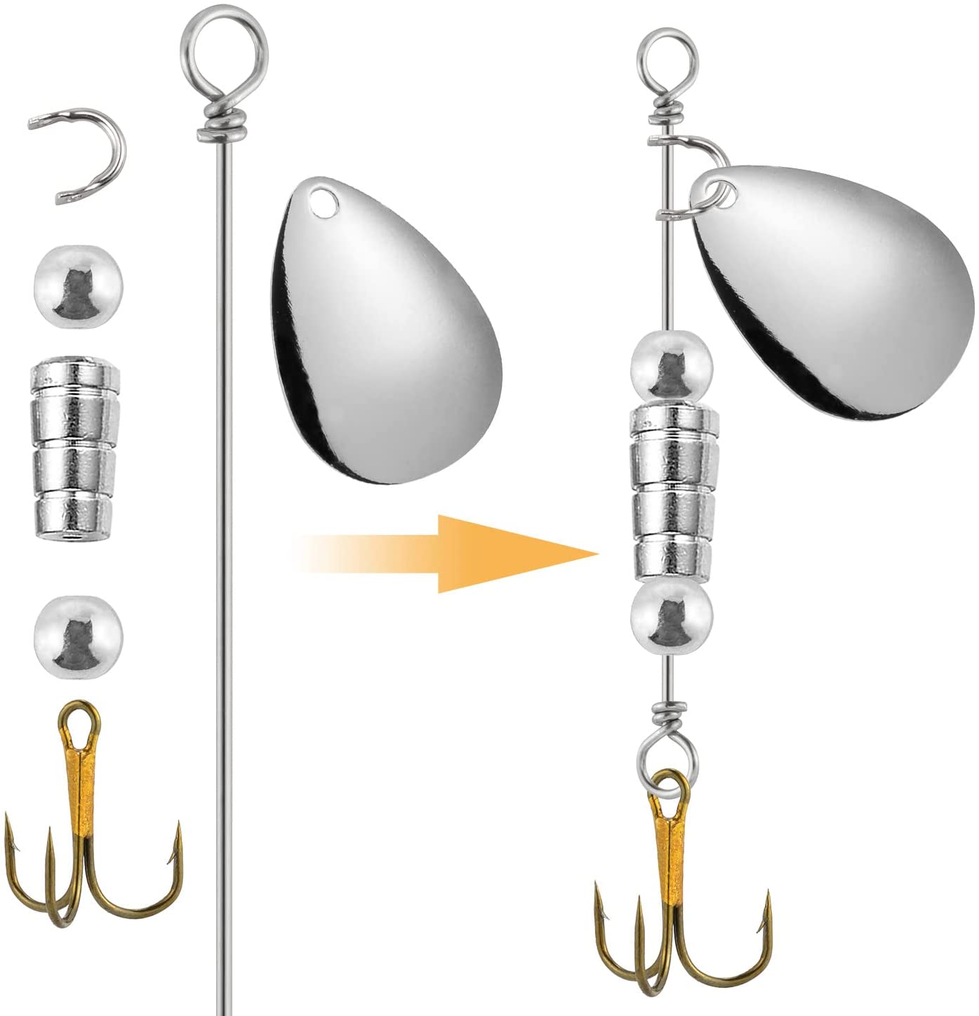 30/100 個東京リグスピナールアー作成シャフト釣りルアー - Fishing Lure Spinnerbait のレビューと価格