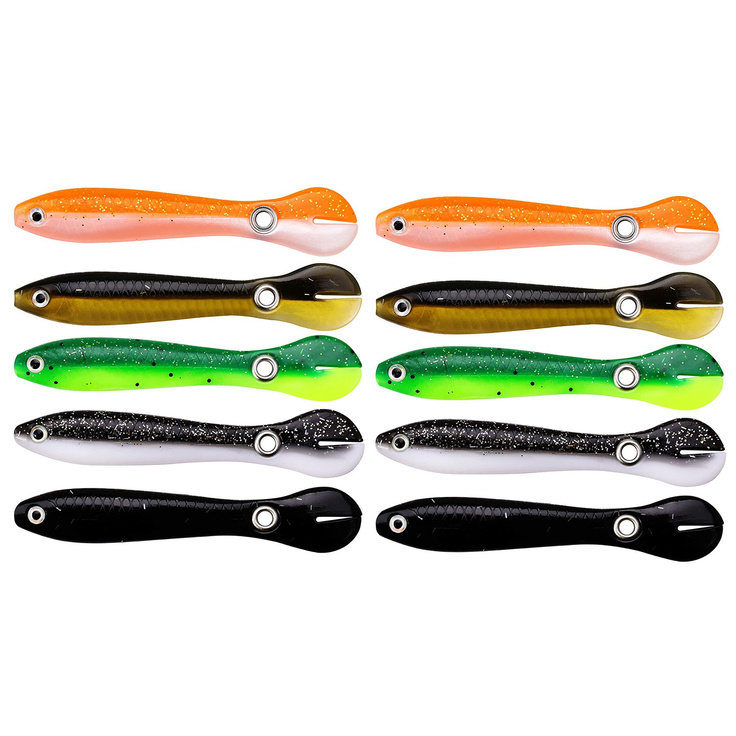 10個のソフトフィッシングルアー、釣り餌、海水&淡水用釣り餌 - Fishing Lure Soft Plastic のレビューと価格