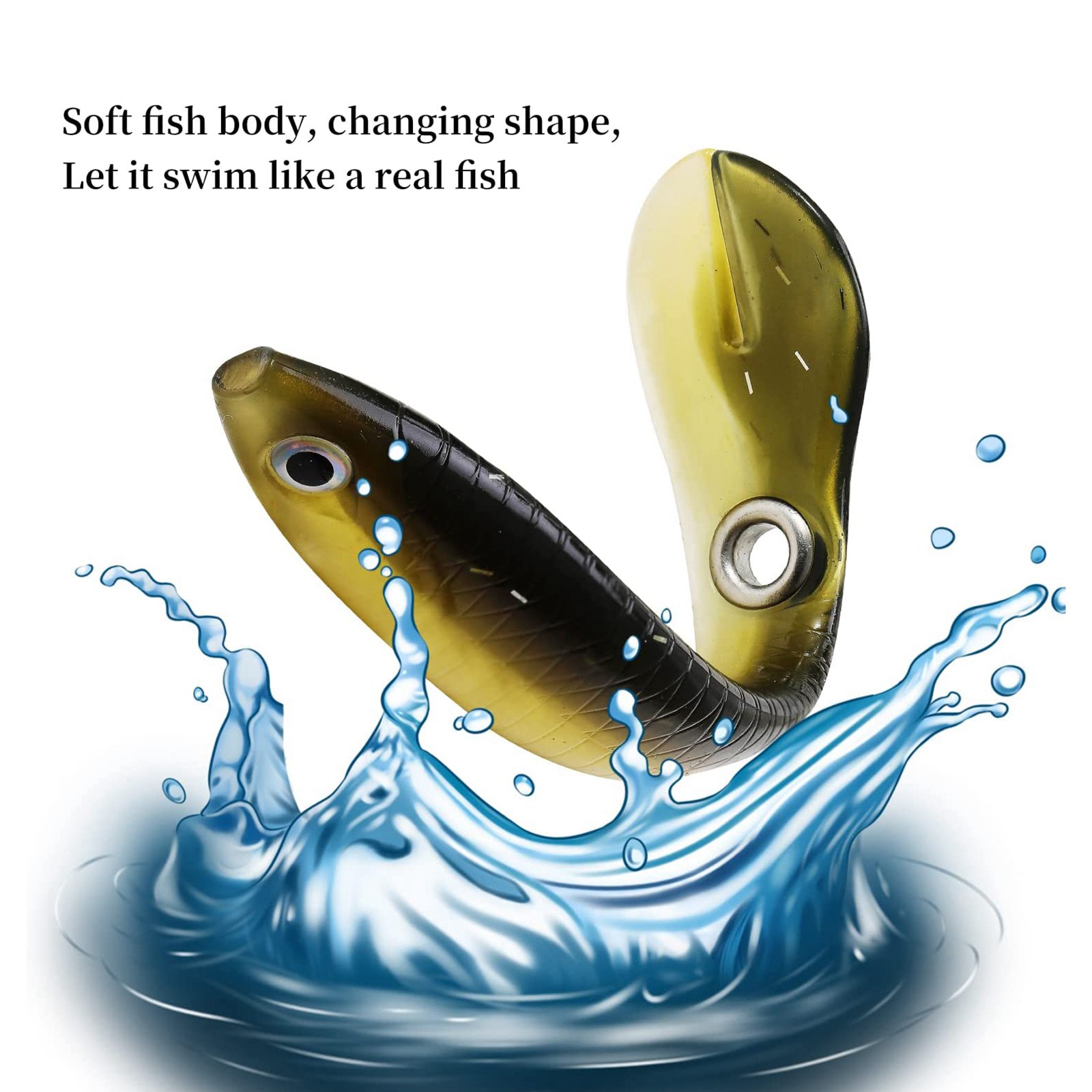 10個のソフトフィッシングルアー、釣り餌、海水&淡水用釣り餌 - Fishing Lure Soft Plastic のレビューと価格