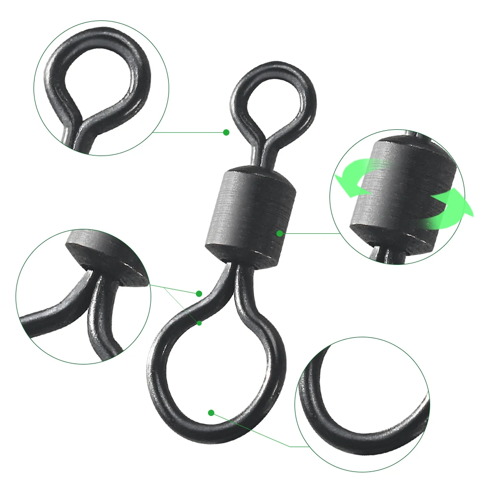 100個入り 鯉釣り用スイベル ビッグアイ ローリングスイベ - Fishing Lure Accessories のレビューと価格
