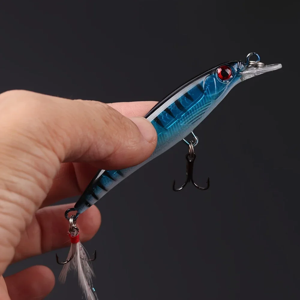 3Dレーザーアイミノールアー,フェザー付きハードベイト,最大 - Fishing Lure Box のレビューと価格