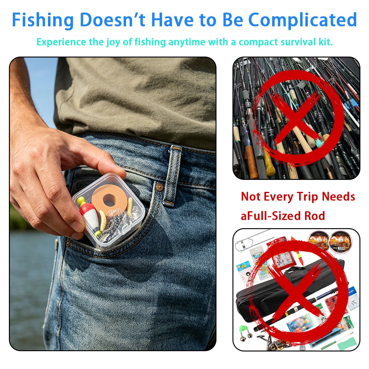 ポータブル緊急釣り具セット、ポータブル屋外緊急釣りキット（浮 - Fishing Lure Box のレビューと価格