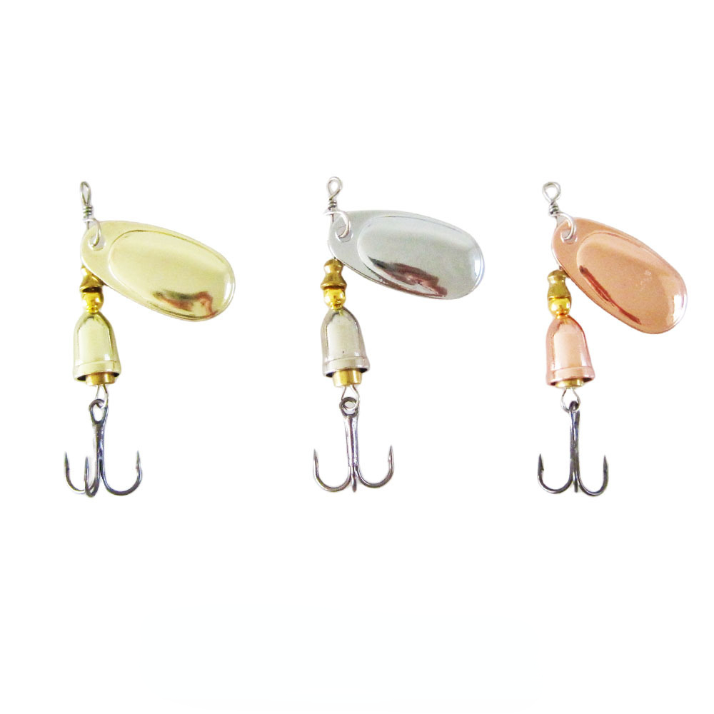 真ちゅう製の硬い人工スプーンベイト,銅の刃,回転スピナー,釣 - Fishing Lure Blade Bait のレビューと価格