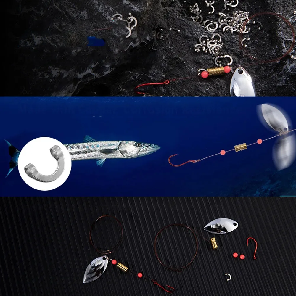 U字型固定ステンレス鋼クリップ、スピナーベイトクリップ、釣り - Fishing Lure Spinnerbait のレビューと価格