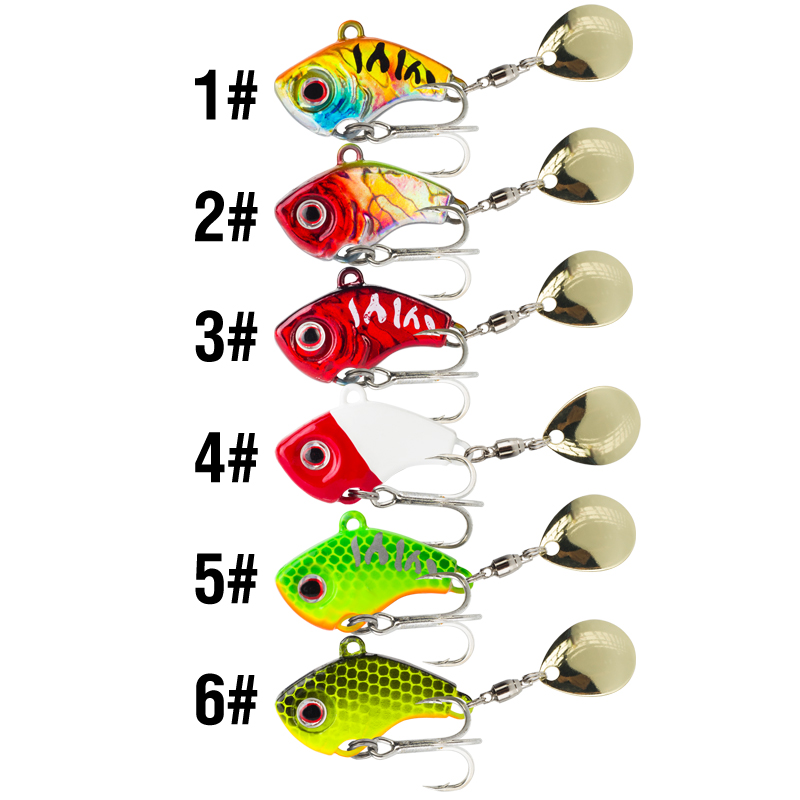 6PC 5g/7g/10g/14g/20g 回転メタルバイブ - Fishing Lure Spinnerbait のレビューと価格