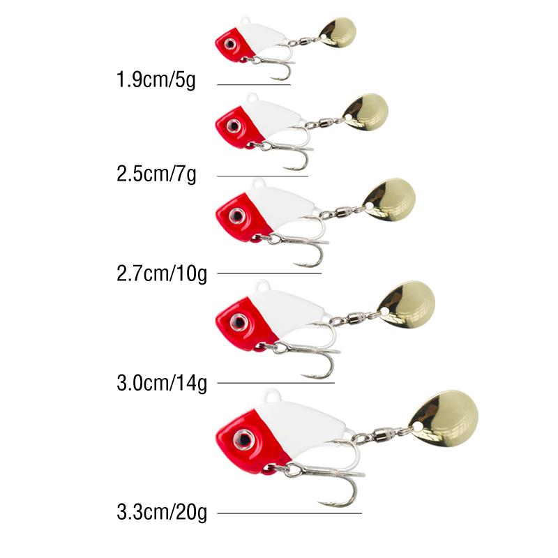 6PC 5g/7g/10g/14g/20g 回転メタルバイブ - Fishing Lure Spinnerbait のレビューと価格